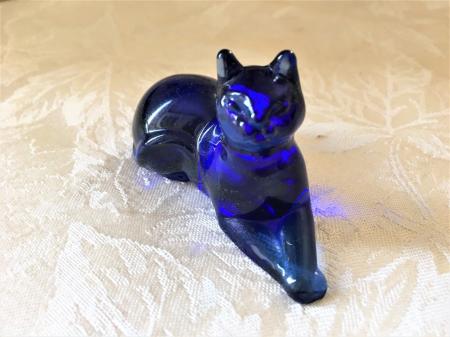 Blue glass cat