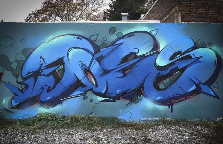 Blue Graffiti Wall