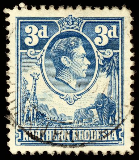 Blue King George VI Stamp