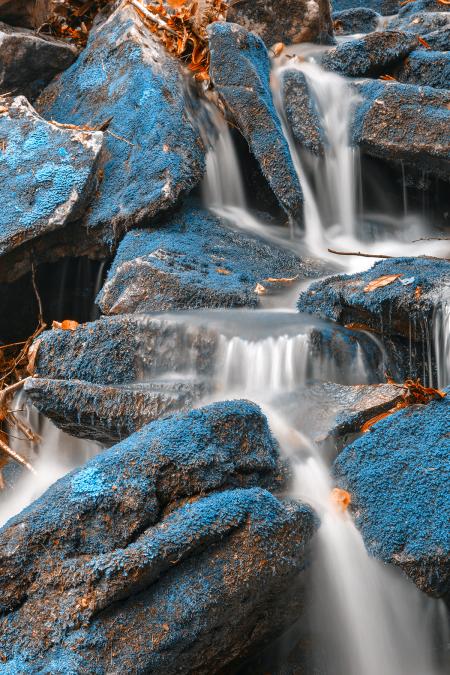 Blue Moss Waterfall - HDR