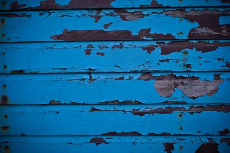 Blue Peeled Paint on Wood Texture