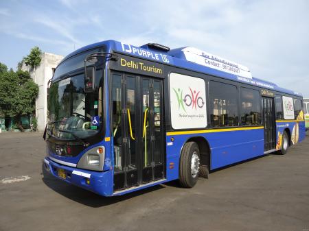 Blue touristic bus