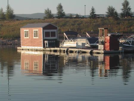 Boat dock reflections in the morning
