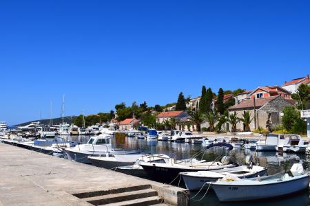 Boats in Molat Harbour, Croatia