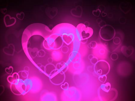 Bokeh Heart Represents Valentines Day And Backgrounds