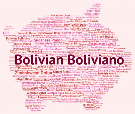 Bolivian Boliviano Indicates Exchange Rate And Banknotes