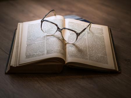 book & glasses