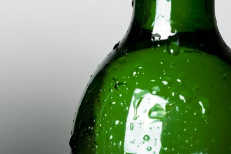 Bottle with water drops