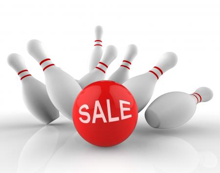 Bowling Sale Represents Ten Pin And Activity 3d Rendering