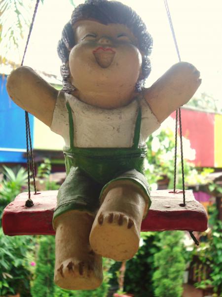 Boy Swing Garden Decoration