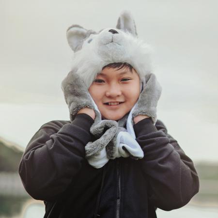 Boy Wearing Black Full-zip Hoodie