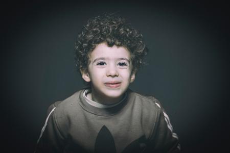 Boy Wearing Brown Sweatshirt