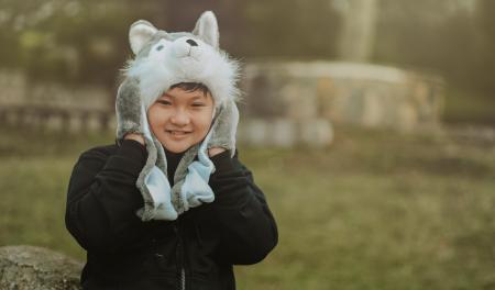 Boy Wearing Gray-and-white Cap