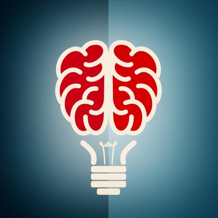 Brain as a lightbulb - Creative idea