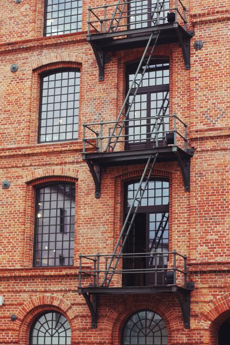 Brick building with stairs