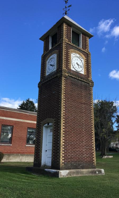 Brick clock tower