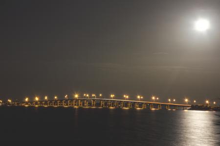Bridge Over Water at Night