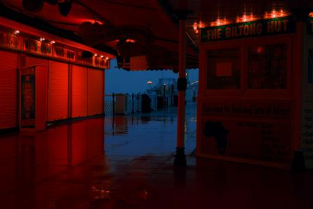 Brighton Pier during a storm, Brighton, UK