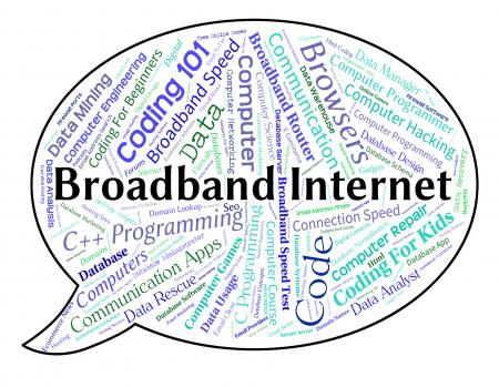 Broadband Internet Means World Wide Web And Computer