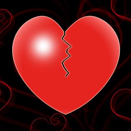 Broken Heart Represents Valentines Day And Affection