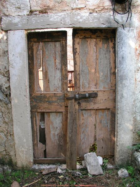 Broken wood door