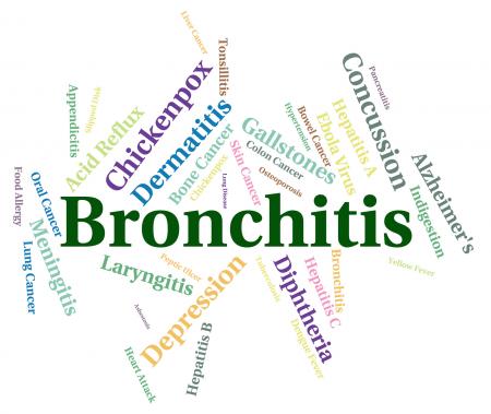 Bronchitis Word Shows Ill Health And Ailment