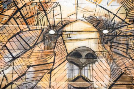 Brown and Black Animal Shape Artwork Painting