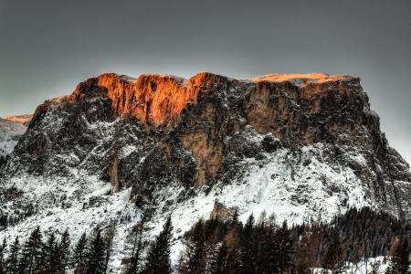 Brown and White Mountain Near Green Leaf Trees Wallpaper