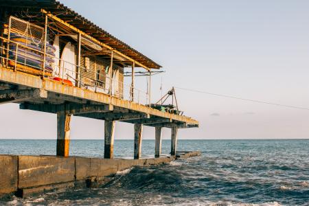 Brown Building On Sea