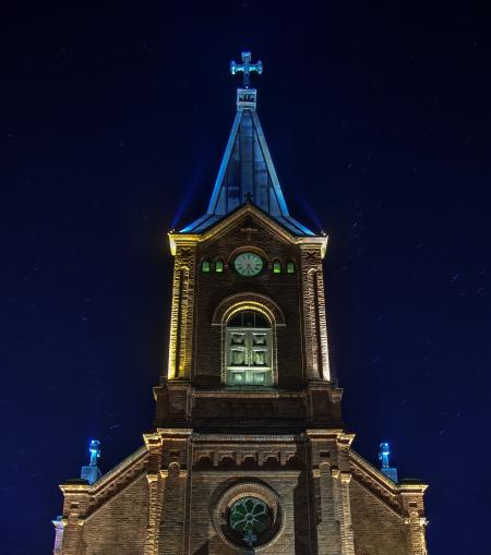 Brown Church Low Angle Photography