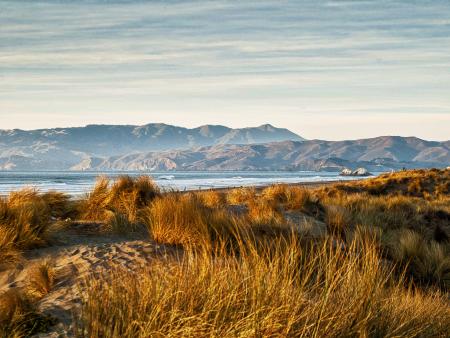 Brown Grass Near Mountains during Daytime