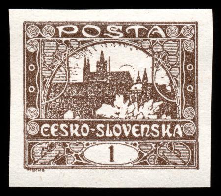 Brown Hradcany Castle Stamp