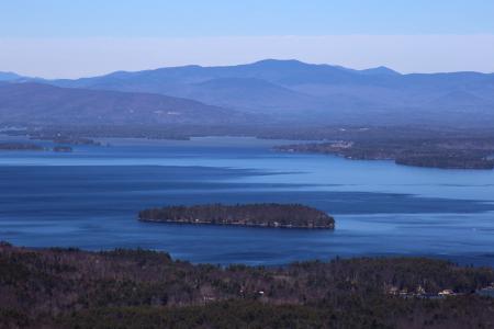 Brown Island at the Center of Blue Sea