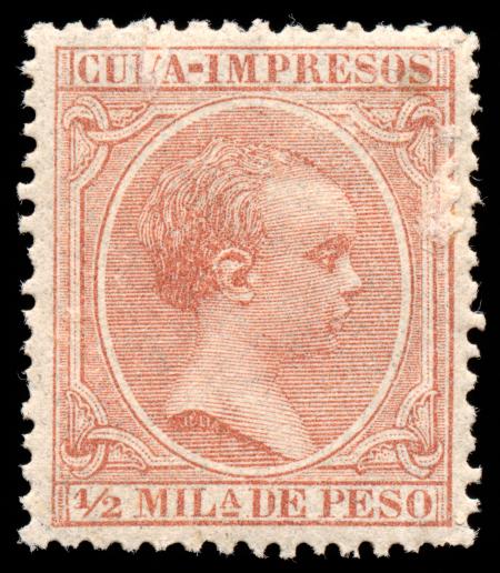 Brown King Alfonso XIII Stamp