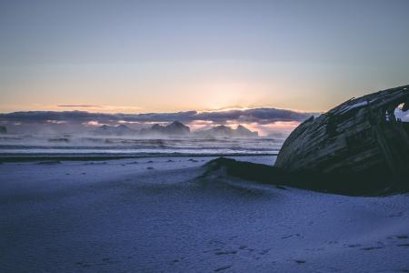 Brown Sand Under White Sky