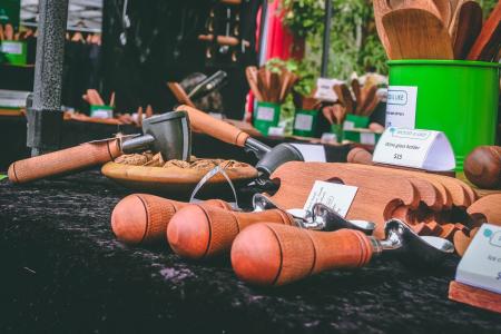 Brown Wooden Tools on Table