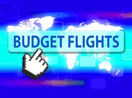 Budget Flights Shows Special Offer And Airplane