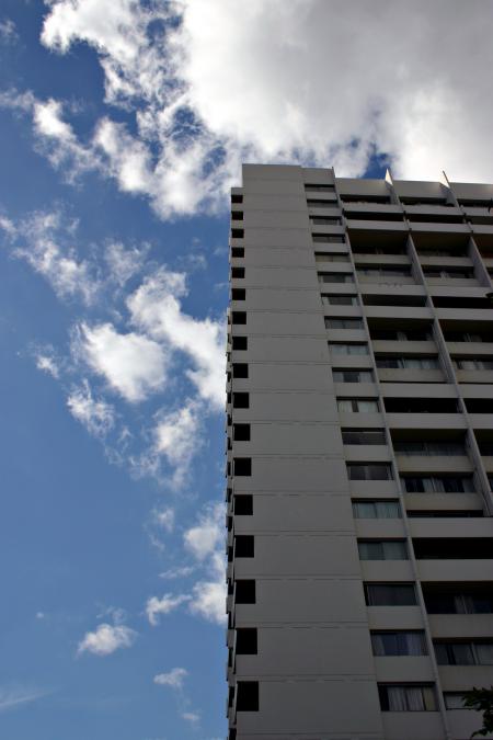 Building against a blue sky