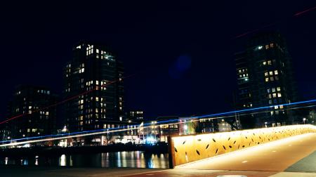 Buildings Near Body of Water during Nighttime