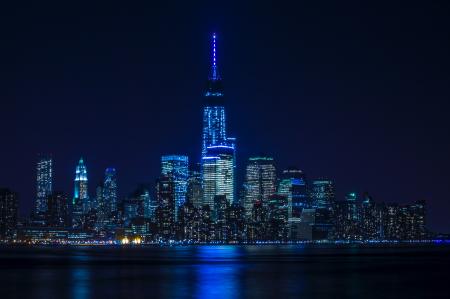 Buildings With Blue Light