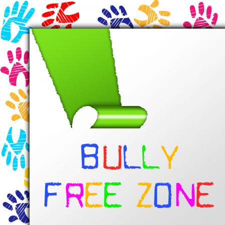 Bully Free Zone Indicates School Bullying And Assistance