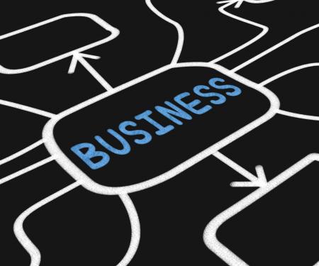 Business Diagram Means Company Venture Or Commerce