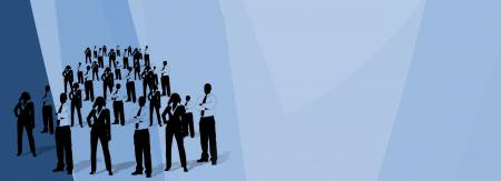 Business Men with Blue Background