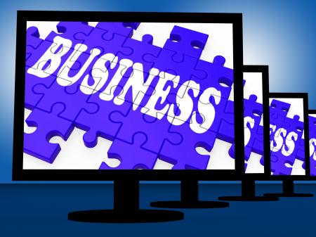 Business On Monitors Shows Commercial Trades