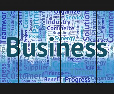 Business Word Shows Commerce Words And Corporation
