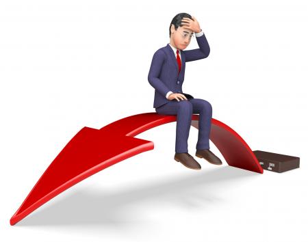 Businessman Arrow Indicates Lack Of Success And Arrows 3d Rendering