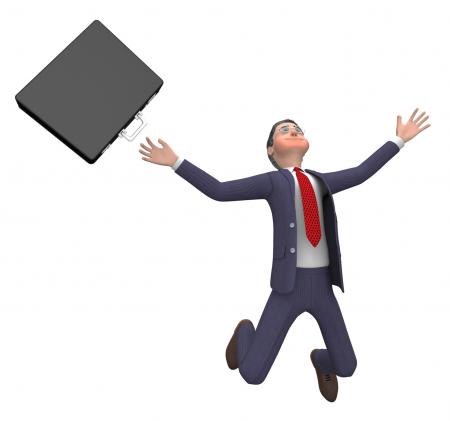 Businessman Falling Indicates Accident Over And Executive 3d Rendering