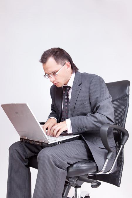 Businessman using computer