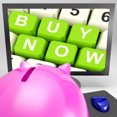 Buy Now Keys On Monitor Showing Ecommerce