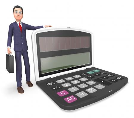 Calculator Businessman Indicates Executive Calculation And Entrepreneu